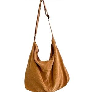 Brown Corduroy Tote Bag